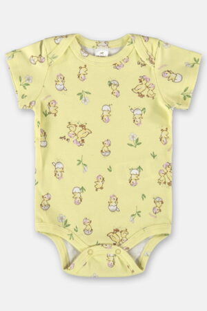 Body Estampado Manga Curta Patinhos Essentials Menina - Up Baby