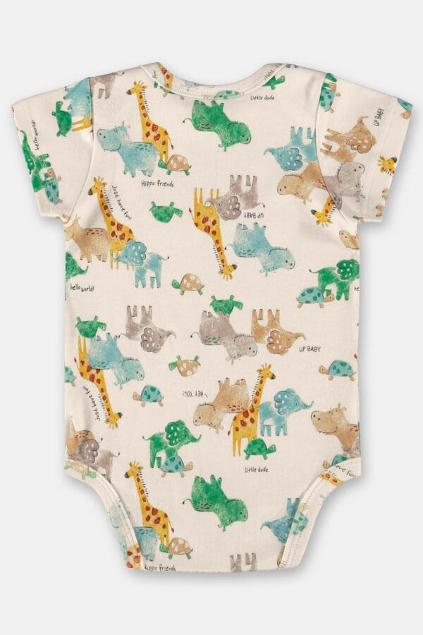 Body Estampado Manga Curta Animais Essentials Menino - Up Baby - Image 2