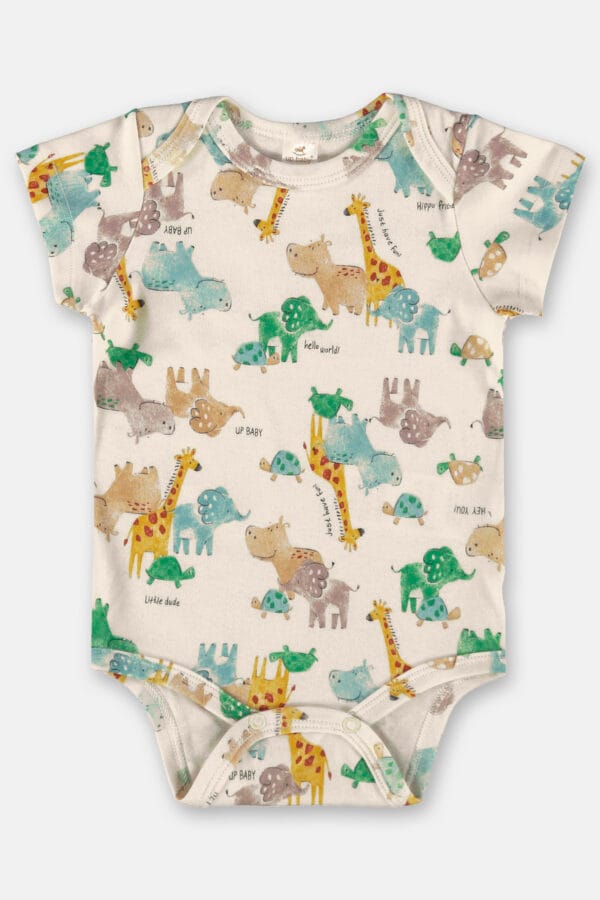 Body Estampado Manga Curta Animais Essentials Menino - Up Baby