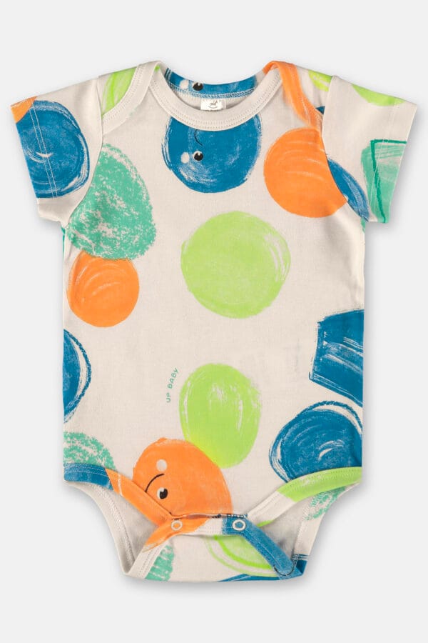 Body Estampado Manga Curta Colorido Essentials Menino - Up Baby