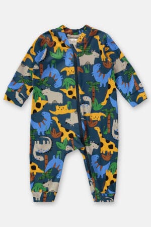 Macacão com Zíper Duplo e Estampa de Dinossauros- Up Baby