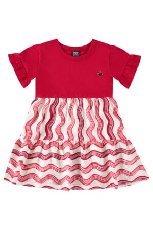 Vestido Manga Curta em Meia Malha - Bee Loop